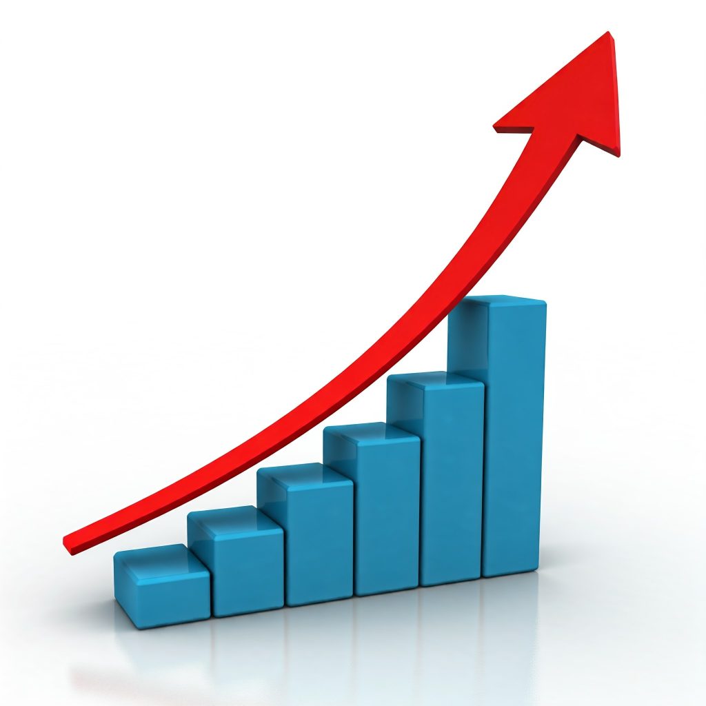 An image of sales chart going upward after maximizing profit from multifamily properties in San Gabriel Valley, CA. 